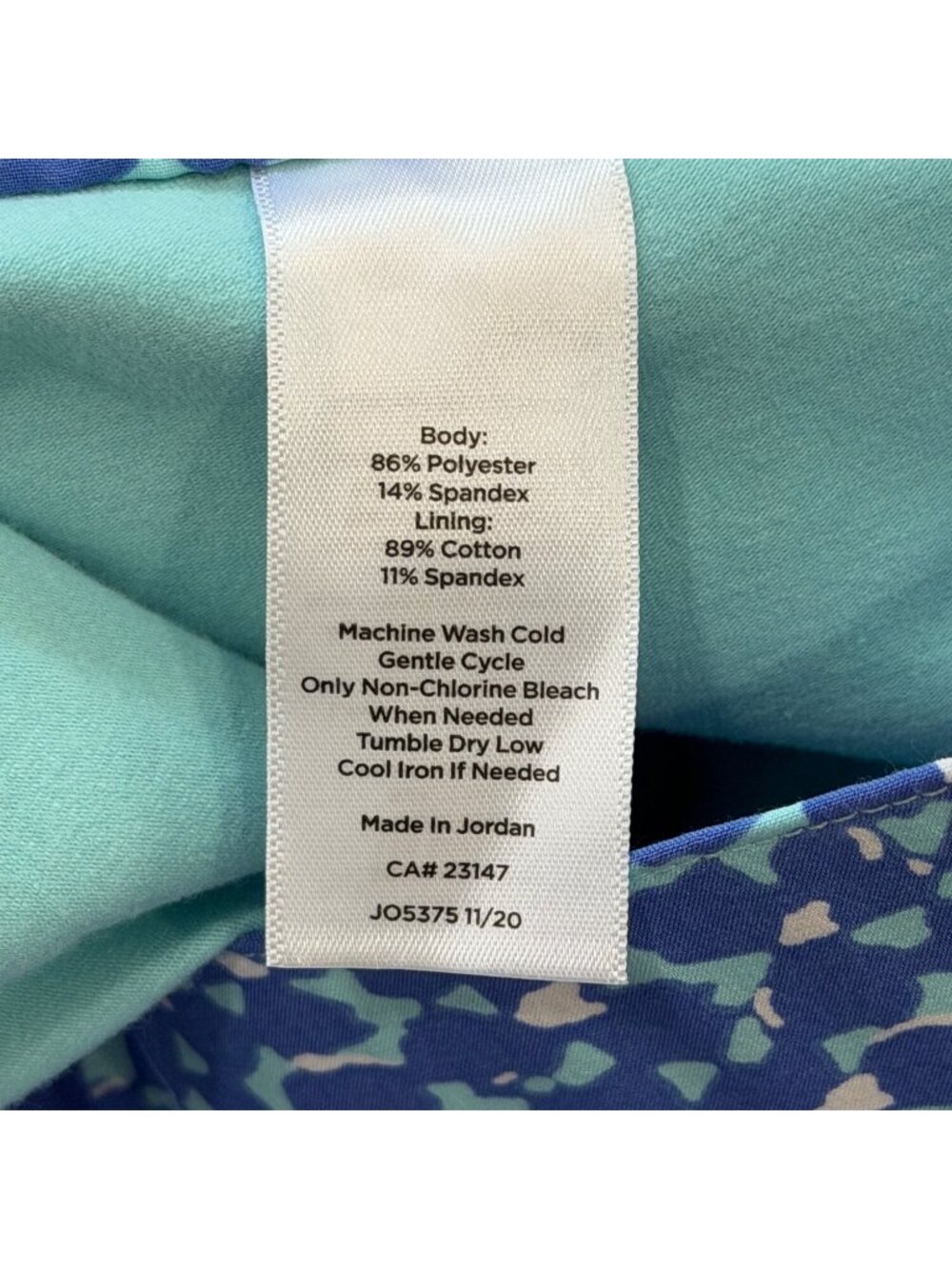 T by Talbots Womens 2X Skort Blue Printed With Zip Pocket Tennis Pickleball NEW - Picture 6 of 6